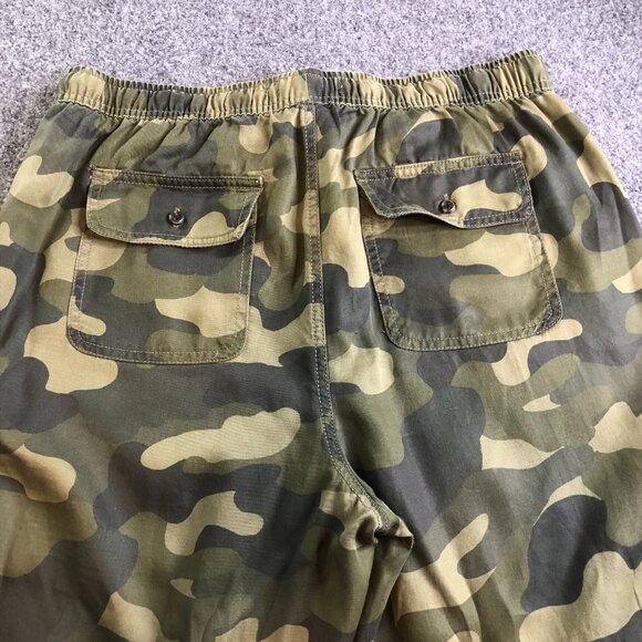 C&C California Pants Womens Large Green Camo Drawstring Lyocell Jogger Cargo - Picture 8 of 10